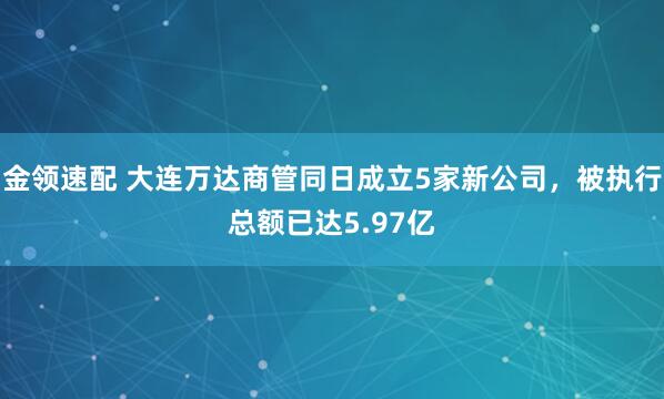 金领速配 大连万达商管同日成立5家新公司，被执行总额已达5.97亿