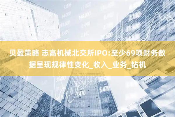 贝盈策略 志高机械北交所IPO:至少69项财务数据呈现规律性变化_收入_业务_钻机